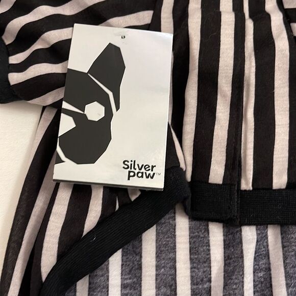 SILVER PAW DOG PJs BLACK and GRAY STRIPE SIZE LARGE - Picture 4 of 13